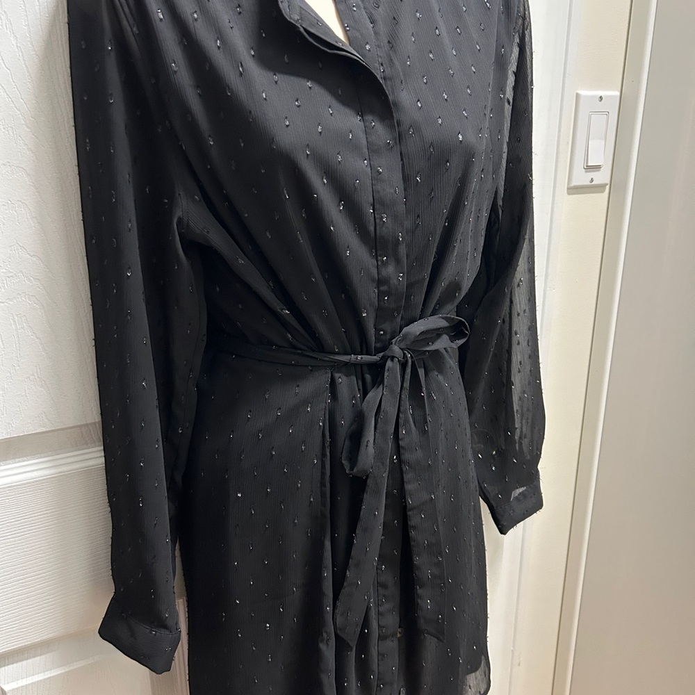 Banana Republic Black Long Sleeve Dress - Preowned 10P